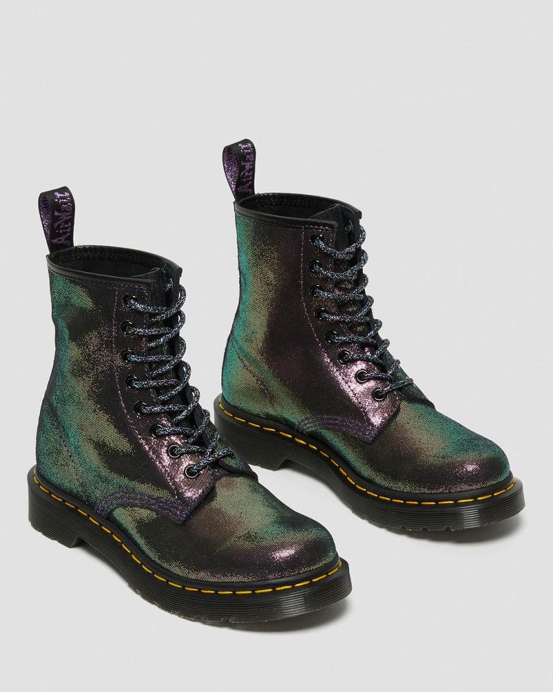 Purple Women's Dr Martens 1460 Disco Iridescent Suede Lace Up Boots | CA 156DFM